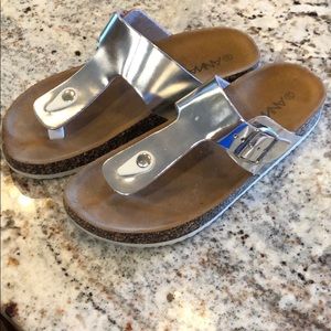 chrome thong sandals